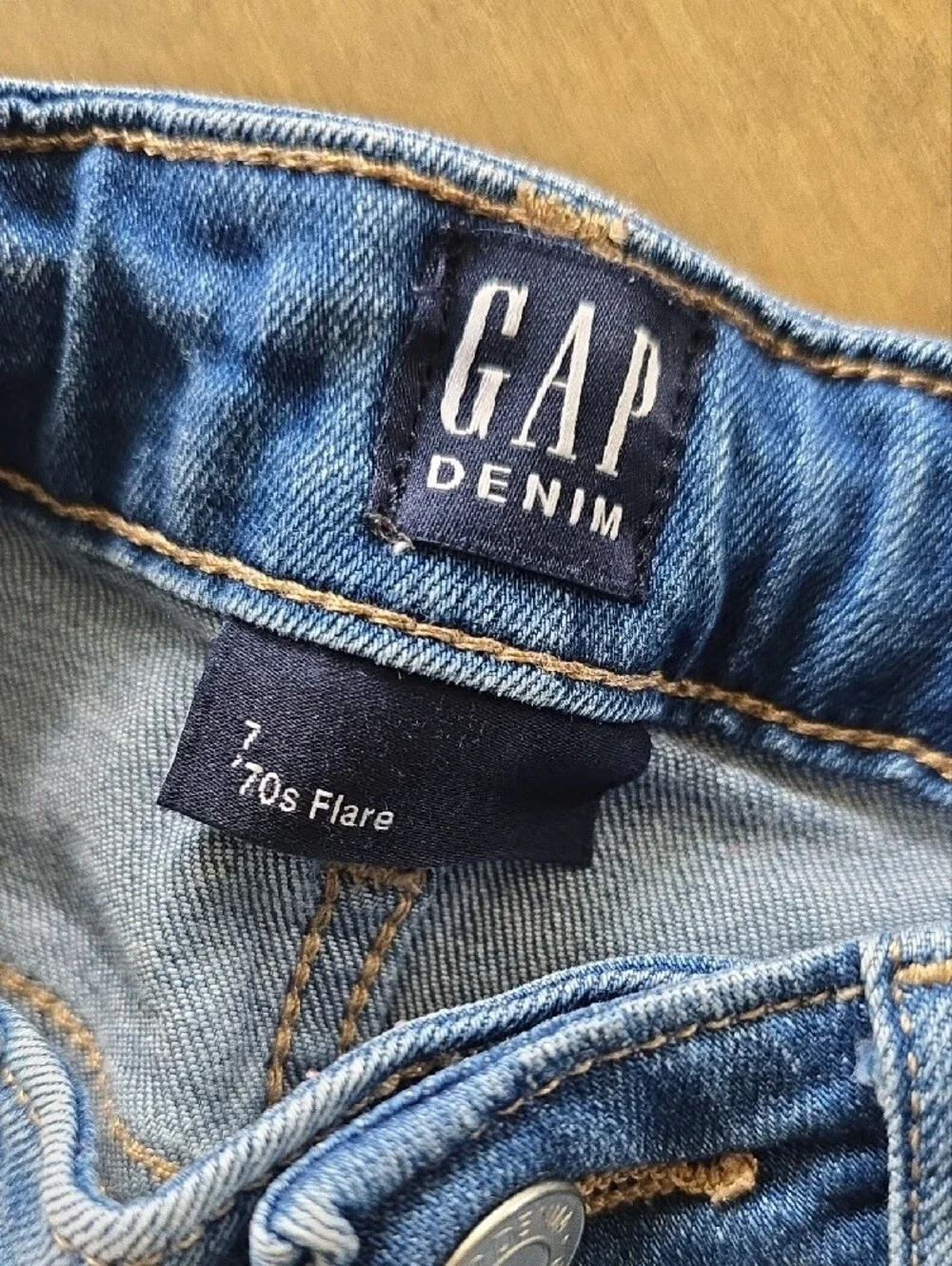 GAP Light Blue Denim Jeans with White Heart Embroidery